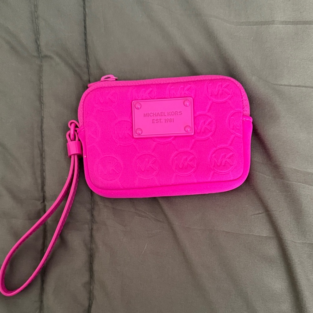 Michael Kors Neon Pink Wristlet Coin Purse